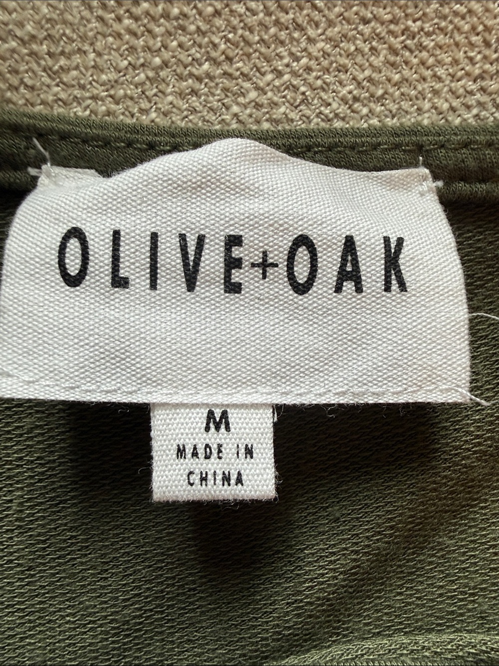 Olive & Oak Olive Green Long Sleeve Draped Neck Top - Picture 3 of 5